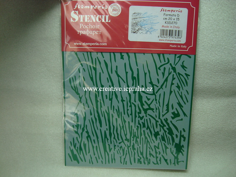 šablona plast Stamperia 20x15cm - Větvičky KSD270